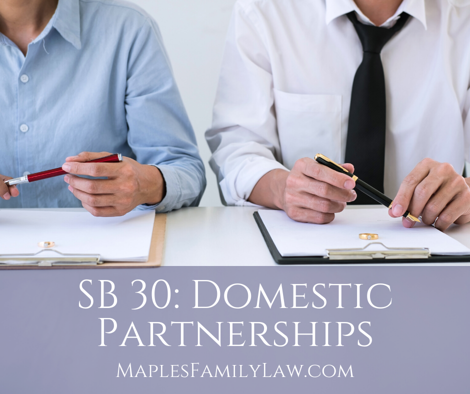 SB 30 - California's New Law on Domestic Partnerships